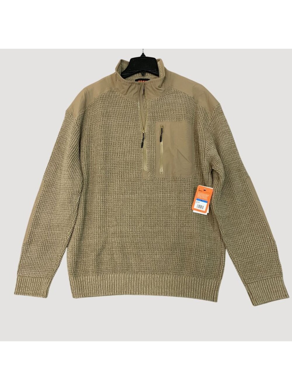 NWT Bass Outdoor Men's XL Knit Mixed Sweater Zip up Q0083